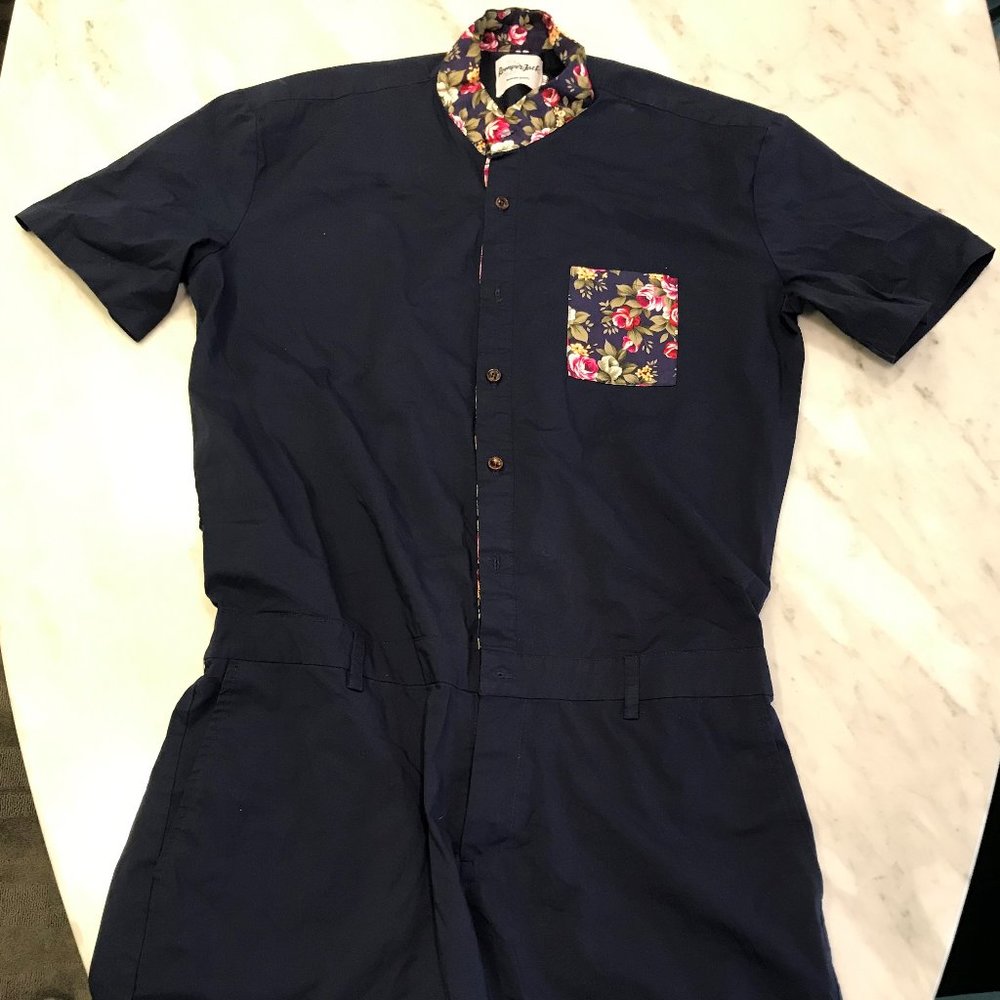 Men's Romper. Romper Jack. XL. Navy Blue. Onepiece